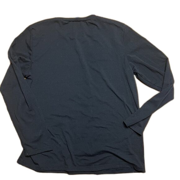 NoraCora Holiday Christmas Tree Cat Print Black Top T-Shirt M Gold snowflakes - Picture 2 of 10